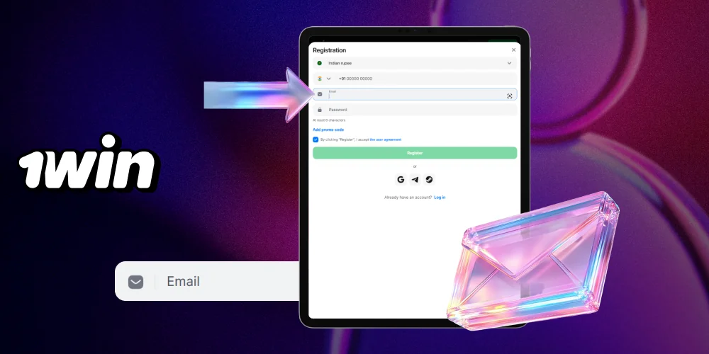 Registering with 1win using email